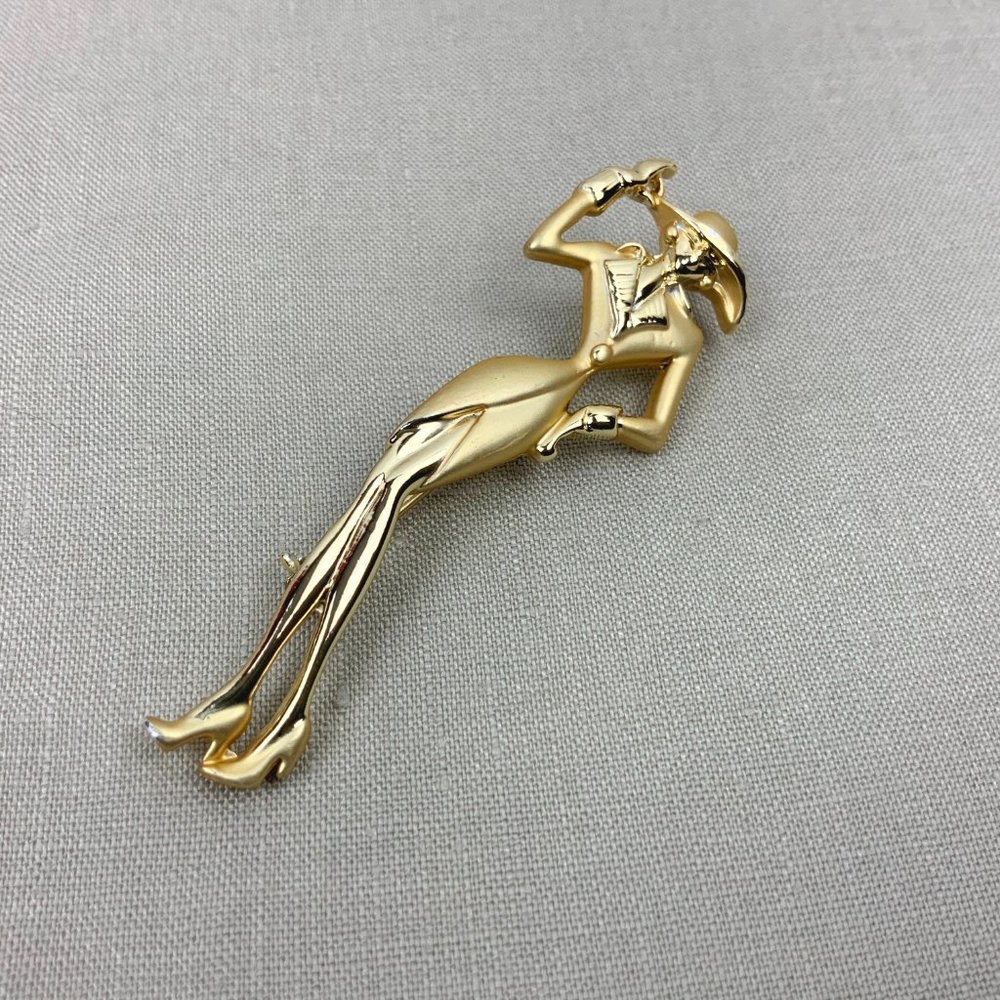 Vintage 1980s Lady Remington Signed AJC Brooch - Picture 3 of 16